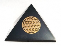 Šungitová pyramida Květ života 7 cm