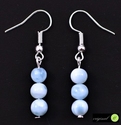 Larimar náušnice kuličky 6 mm
