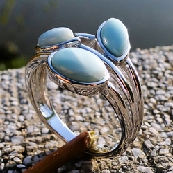 Larimar prsten / stříbro