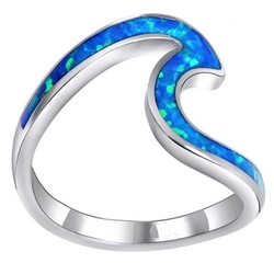 Opál modrý prsten