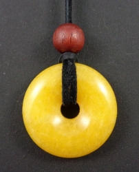 Malajský nefrit žlutý přívěšek donut