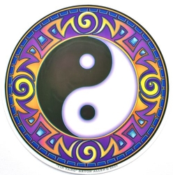 Mandala na sklo - Jin Jang