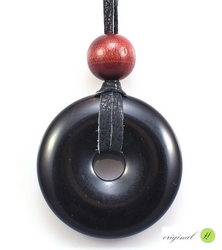 Obsidián přívěšek donut