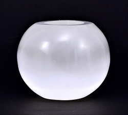 Selenit svícen koule leštěná (100 mm)