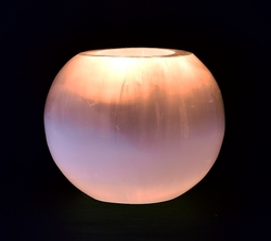 Selenit svícen koule leštěná (100mm)